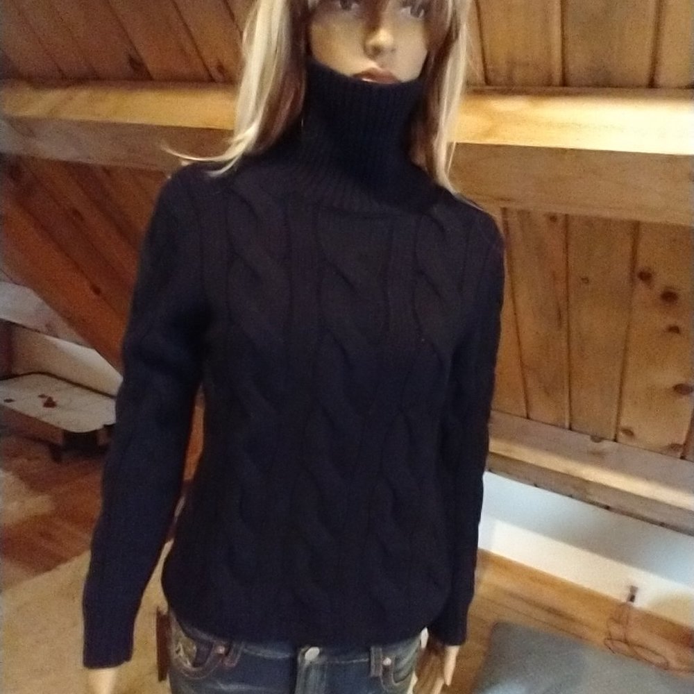 Navy Blue 100% Merino Wool Sweater